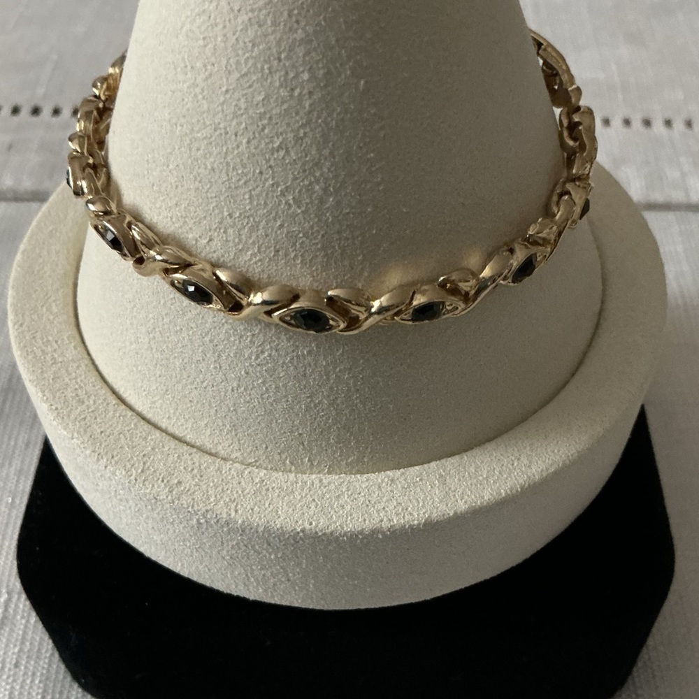 Black Gold Plated “XO” Link Bracelet - Picture 2 of 4